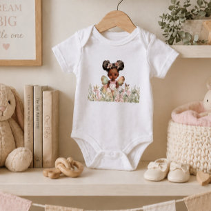 Body Para Bebê Fada Menina Afro-Americana