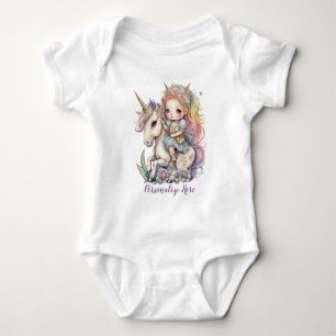 Body Para Bebê Fada Princesa Unicórnio Cores do Arco-íris Persona