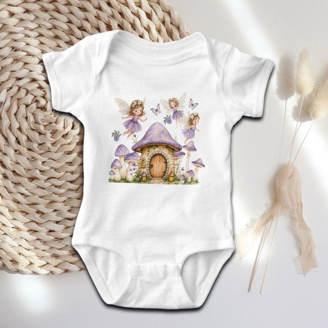 Body Para Bebê Fadas Mágicas Jardim Roxo (Criador carregado)