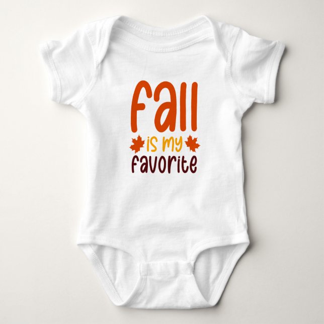 Body Para Bebê Fall Is My Favorite - Cozy Autumn Quote Design (Frente)
