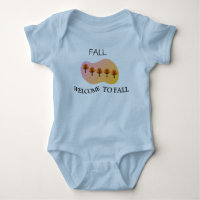 Fall Welcome To Fall Baby Light Blue Bodysuit