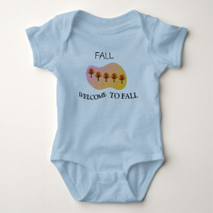 Body Para Bebê Fall Welcome To Fall Baby Light Blue Bodysuit