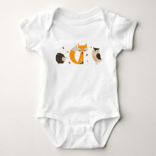 Body Para Bebê Fall Woodland Animal Bodcasse