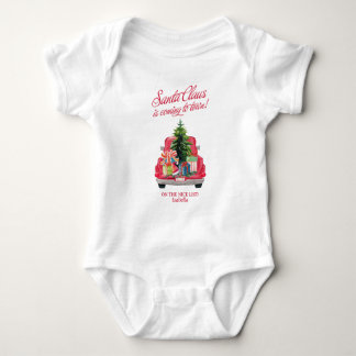 Body Para Bebê Família Coordenada Papai Noel está chegando à cida