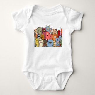 Body Para Bebê Família de cães engraçados: padrão uniforme.