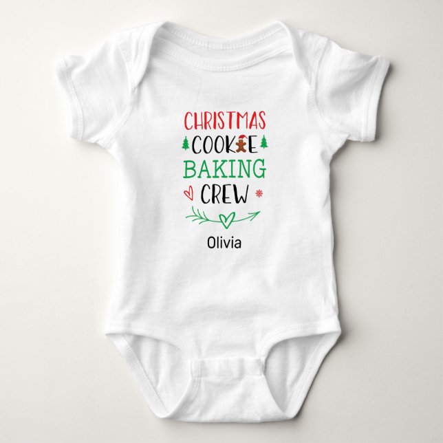 Body Para Bebê Família de Combinação de Tripulação de Natal Cooki (Frente)