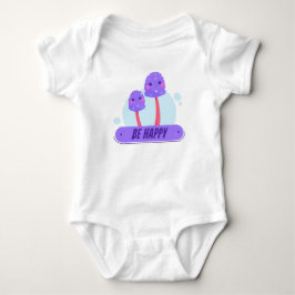 Body Para Bebê Família de Fungos Felizes Roxa