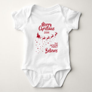 Body Para Bebê Família de Papais noeis de Natal