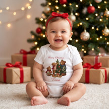 Família de Ursos Nórdicos Personalizados no Natal 