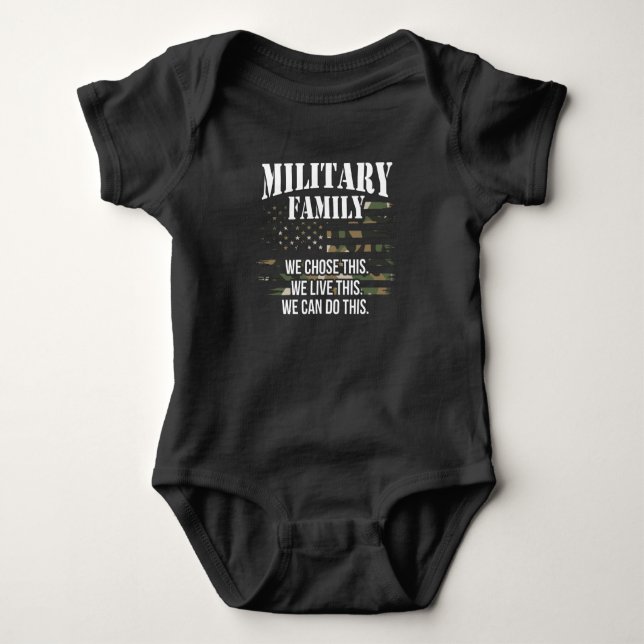 Body Para Bebê Família Militar Patriótica Apoio Familiar Militar (Frente)
