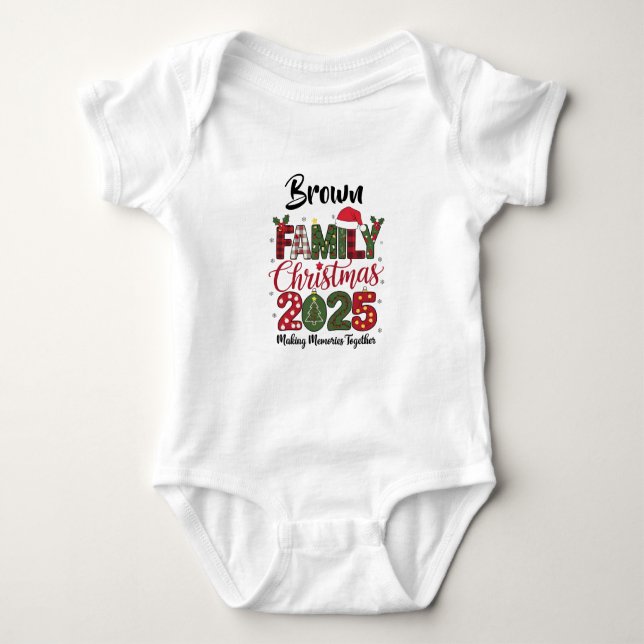 Body Para Bebê  Family Christmas 2025 customizable Matching (Frente)