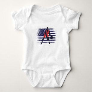 Body Para Bebê Fan Jersey USA Flag de basquete
