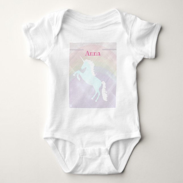 Body Para Bebê fantasia unicórnio rosa e roxo (Frente)