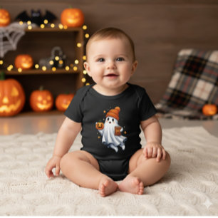 Body Para Bebê Fantasma do Bom Halloween