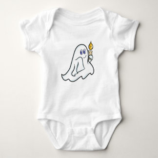Body Para Bebê Fantasma doce com vela no Halloween