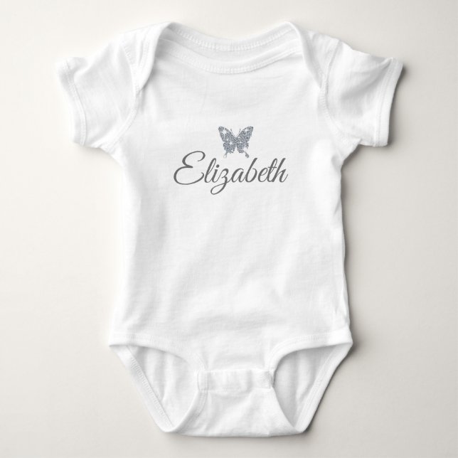 Body Para Bebê farelo de diamante falso personalizado (Frente)