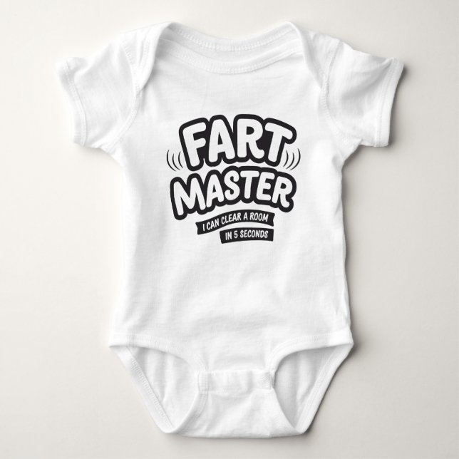Body Para Bebê Fart Master, i can clear a room in 5 seconds (Frente)