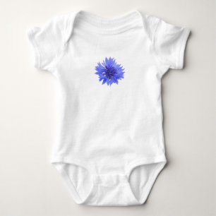 Body Para Bebê Fato de babá com design de flor azul