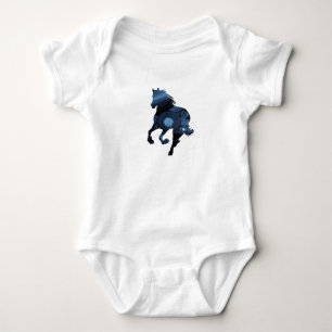 Body Para Bebê Fato de bebê azul-cavalo