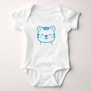 Body Para Bebê Fato de bebê branco azul-tigre