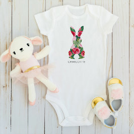 Body Para Bebê Fato de bebê coelho personalizado para a Páscoa pa