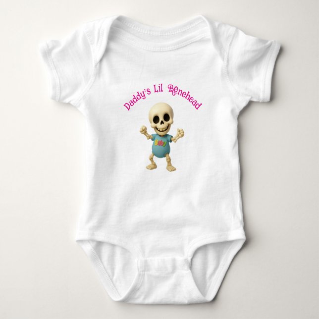 Body Para Bebê Fato de bebê da pai Lil Bonehead (Frente)