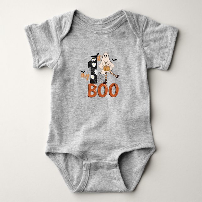 Body Para Bebê Fato de Bebê de Halloween Spooky (Frente)