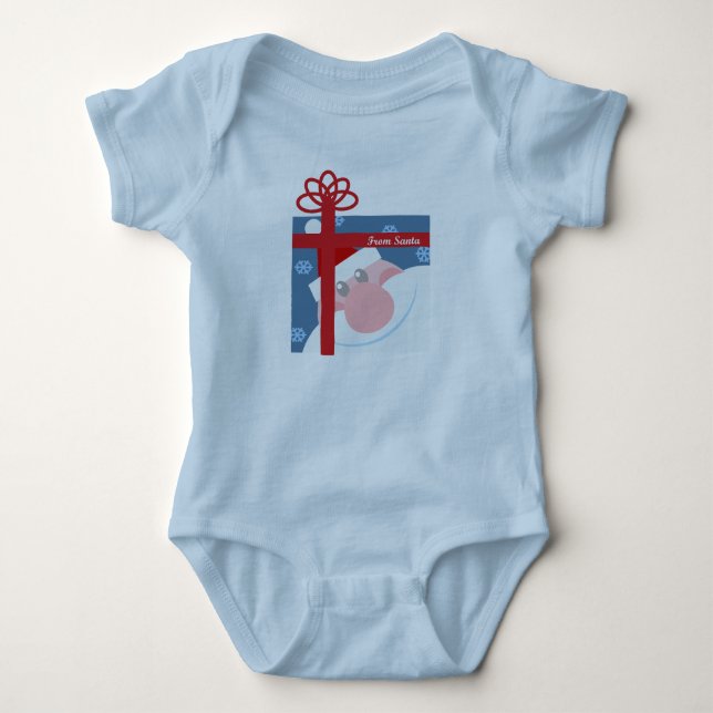 Body Para Bebê Fato De Bebê De Natal De Papais noeis (Frente)