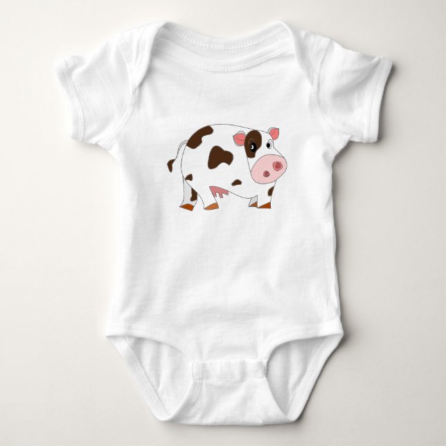 Body Para Bebê Fato de Bebê de Vaca Bonita (Frente)