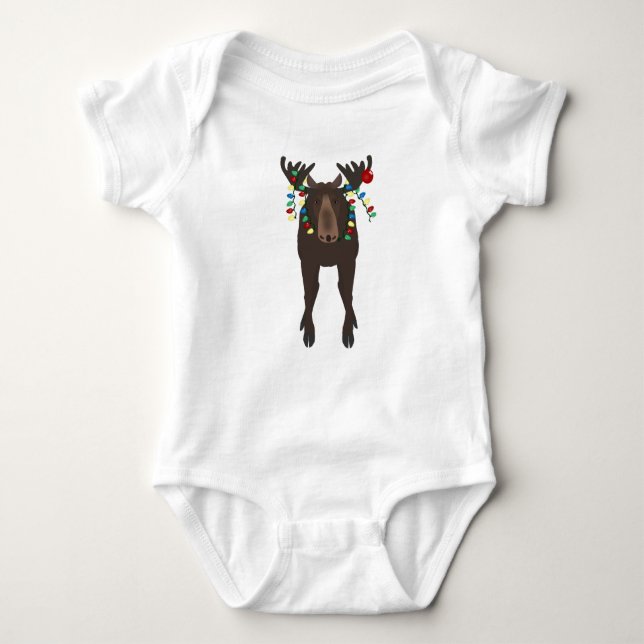 Body Para Bebê Fato de bebê moose feriado (Frente)