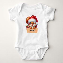 Body Para Bebê Fato de bebê personalizado de Squerril de Natal bo