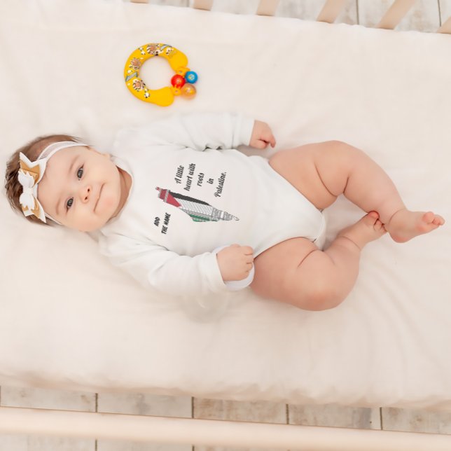 Body Para Bebê Fato de bebê personalizado para bebês palestinos (Personalised Baby Bodysuit For Palestinians, Palestinian GIFT, Palestinian Baby Shower, Newborn)