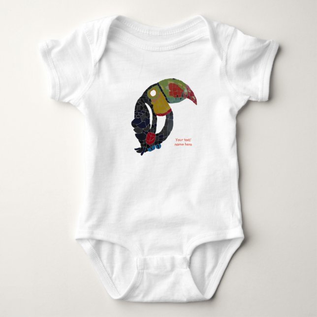 Body Para Bebê Fato de bebê personalizável, mosaico tucano (Frente)
