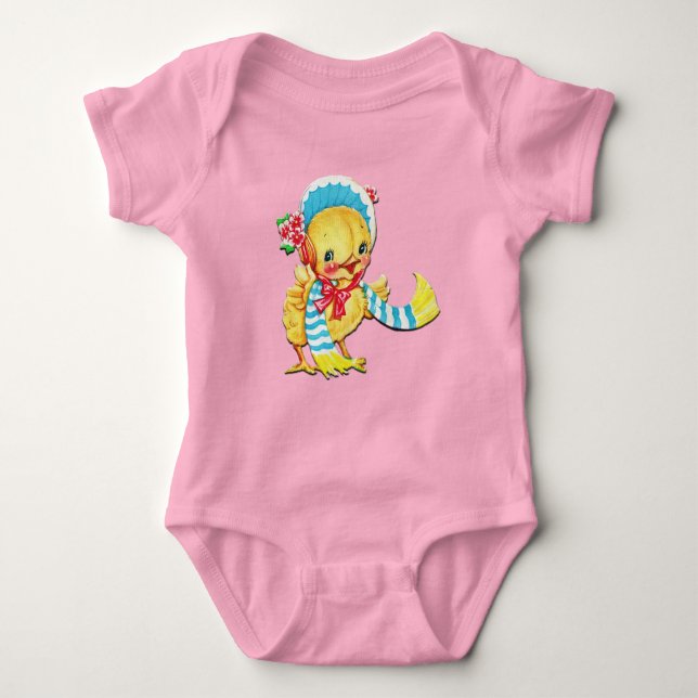 Body Para Bebê Fato De Bebê Rosa, Unisex, Páscoa Cinzento, Quadri (Frente)