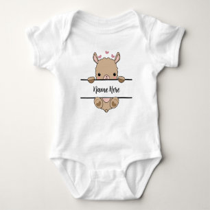 Body Para Bebê Fato De Criança Cute Llama Personalizável