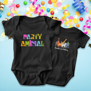 Body Para Bebê Fato Preto Safari, Festa de aniversário inicial