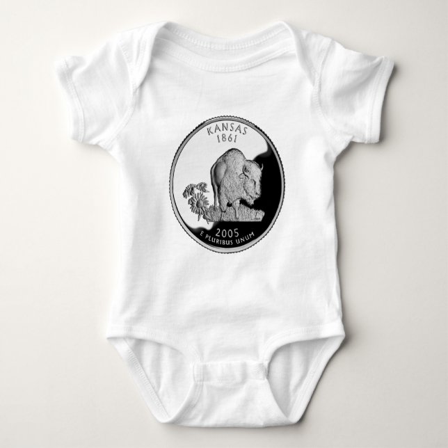 Body Para Bebê Faux Kansas State Quarter (Frente)