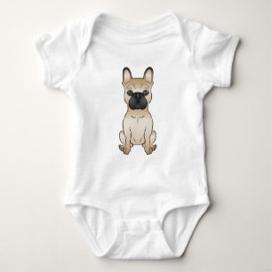 Body Para Bebê Fawn Com Máscara Negra Cachorro Francês / Cachor