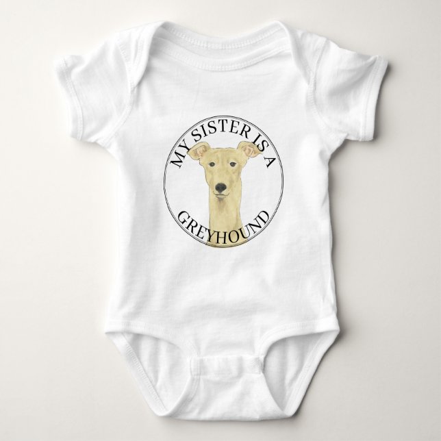 Body Para Bebê Fawn Greyhound Big Sister (Frente)