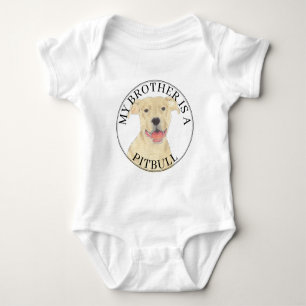 Body Para Bebê Fawn Tan Cream Pitbull Dog