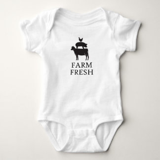 Body Para Bebê Fazenda fresca, animais de fazenda