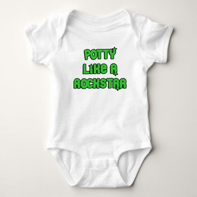 Body Para Bebê Fazendo Cocô Como Uma Estrela do Rock (Frente)