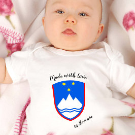 Body Para Bebê Feita com amor na Eslovênia/bandeira eslovena