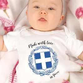 Body Para Bebê Feita com amor na Grécia / bandeira grega