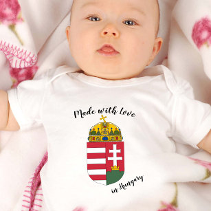 Body Para Bebê Feita com amor na Hungria/bandeira húngara