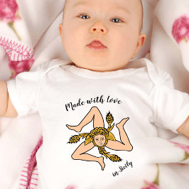 Body Para Bebê Feita com amor na Sicília / bandeira siciliana