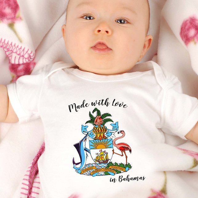 Body Para Bebê Feita com amor nas Bahamas/Bandeira (Criador carregado)
