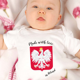 Body Para Bebê Feita com o Amor em Polônia / bandeira polonesa