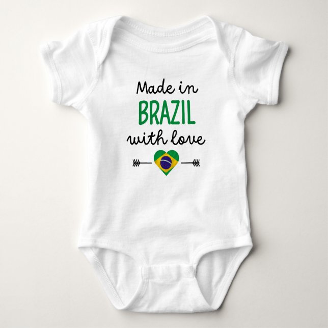 Body Para Bebê Feita no Brasil com amor bonito (Frente)