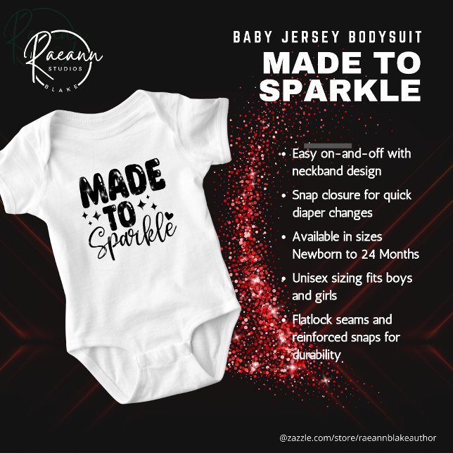Body Para Bebê Feita para Sparkle Baby Jersey Bodycase (Criador carregado)